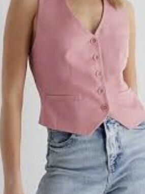 Express MAUVE Pink Button-Front Vest